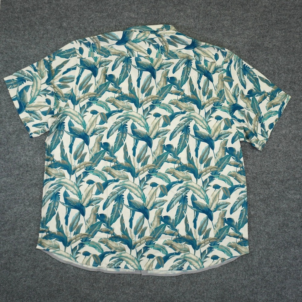NEW Tommy Bahama Shirt Men 3XLT Frond Silk Hawaiian Tropical Leaf Print Vacation - Picture 9 of 10